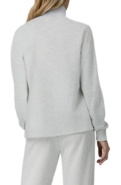 Three Dots Brushed Ribbed Pullover Sweatshirt In Gold
