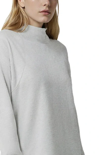 Three Dots Brushed Ribbed Pullover Sweatshirt In Gold