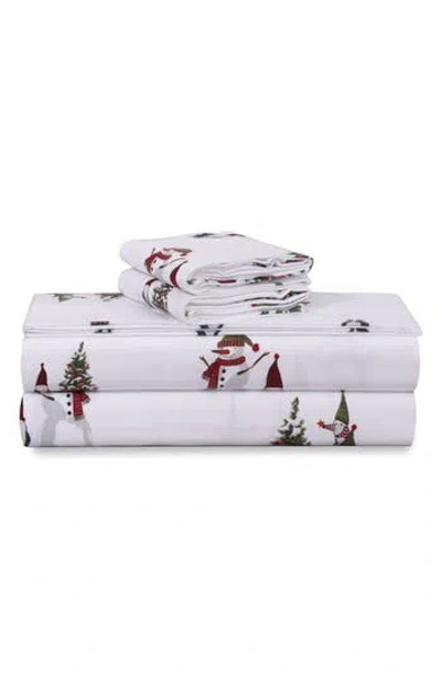 Azores Home Gnomes Cotton Flannel Sheet Set In Multi