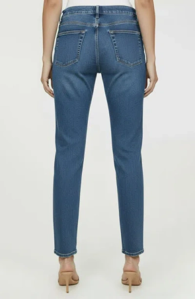 Bebe The Bling Slit Straight Leg Jeans In Blue