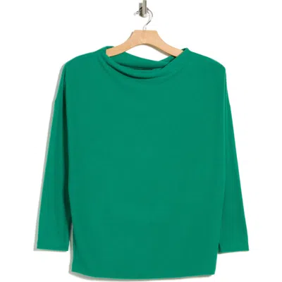 Renee C Brushed Knit Long Sleeve Top In Green