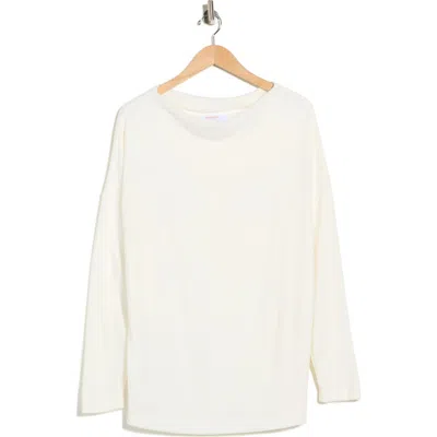 Renee C Brushed Knit Long Sleeve Top In White