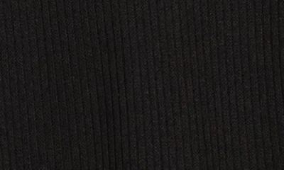 Renee C Button Front Long Sleeve Ribbed Top In Black