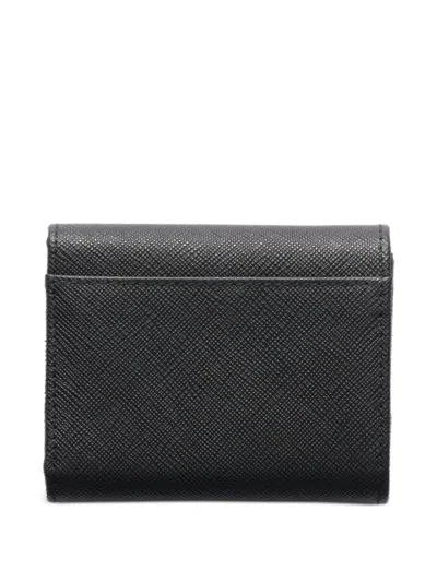 Prada Leather Triangle-logo Wallet In Black