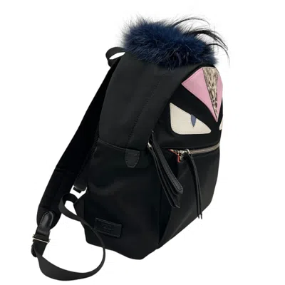 Pre-owned Fendi Black Nylon Leather Backpack ()