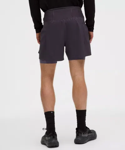 Lululemon Fast And Free Multi-pocket Running Short 5" In Gray