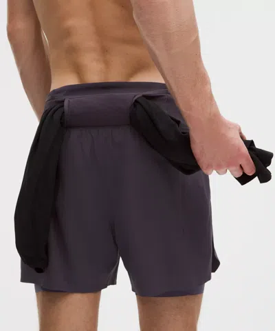 Lululemon Fast And Free Multi-pocket Running Short 5" In Gray