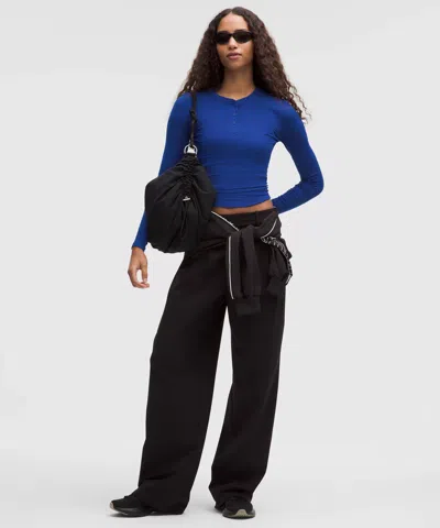 Lululemon Hold Tight Long-sleeve Henley In Blue