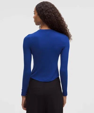 Lululemon Hold Tight Long-sleeve Henley In Blue
