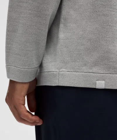 Lululemon New Venture Long-sleeve Knit Polo Shirt In Gray