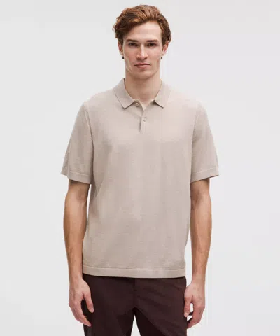 Lululemon New Venture Short-sleeve Knit Polo Shirt In Neutral