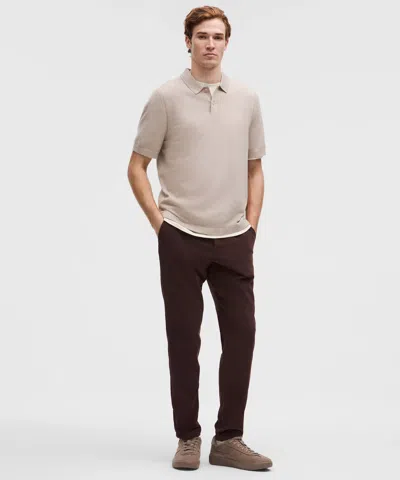Lululemon New Venture Short-sleeve Knit Polo Shirt In Neutral