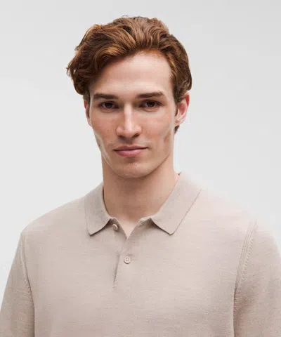Lululemon New Venture Short-sleeve Knit Polo Shirt In Neutral