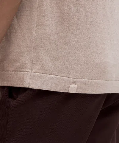 Lululemon New Venture Short-sleeve Knit Polo Shirt In Neutral