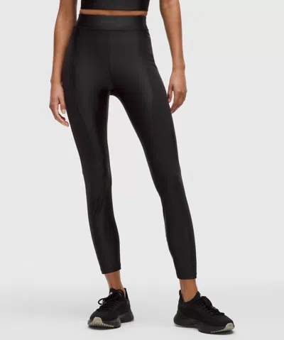 Lululemon Satin Shine Panelled High-rise Tight 25" In Black