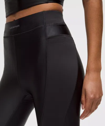 Lululemon Satin Shine Panelled High-rise Tight 25" In Black