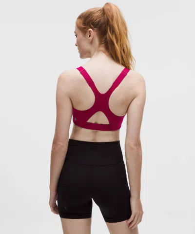 Lululemon Ultralu Square-neck Workout Bra In Pink