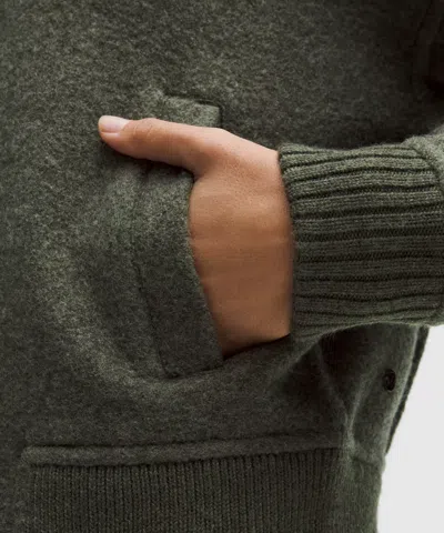 Lululemon Wool-blend Collared Jacket In Green