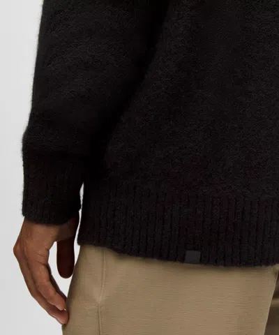 Lululemon Wool-blend Ribbed Polo Shirt In Black