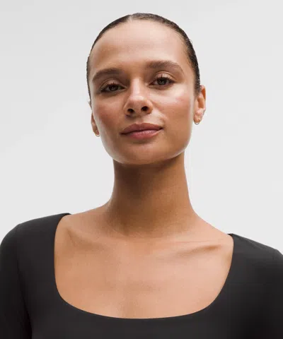 Lululemon Wundermost Ultra-soft Nulu Square-neck Long-sleeve Shirt In Black