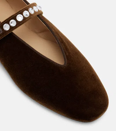 Le Monde Beryl Le Monde Béryl Stella Velvet Ballet Flats In Brown