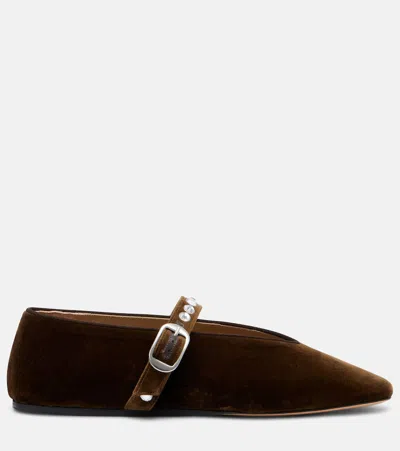 Le Monde Beryl Le Monde Béryl Stella Velvet Ballet Flats In Brown