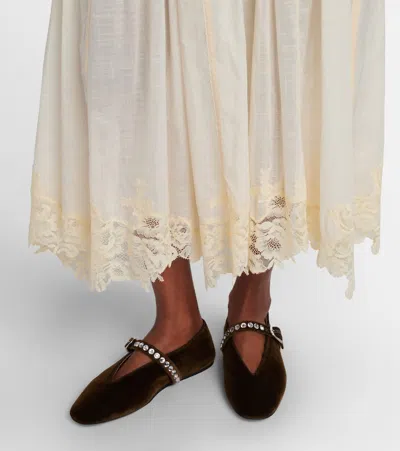 Le Monde Beryl Le Monde Béryl Stella Velvet Ballet Flats In Brown