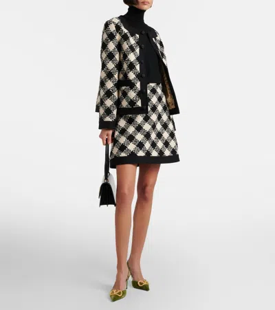 Valentino Cotton And Wool-blend Tweed Miniskirt In Multi