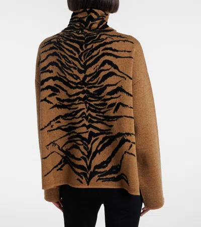 Alaïa Jacquard Turtleneck Sweater In Multi