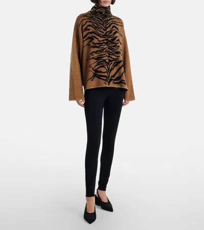 Alaïa Jacquard Turtleneck Sweater In Multi