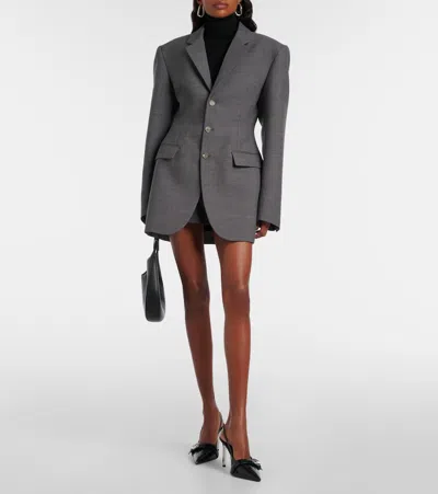 Wardrobe.nyc Wardrobe. Nyc Peplum Virgin Wool Blazer In Gray