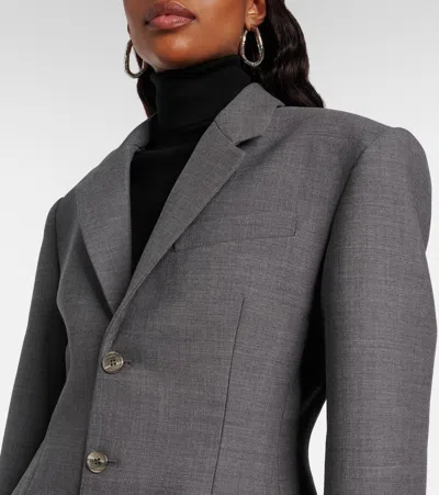 Wardrobe.nyc Wardrobe. Nyc Peplum Virgin Wool Blazer In Gray