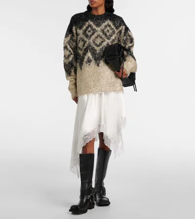 Acne Studios Kinai Tinsel Knit Sweater In Multi