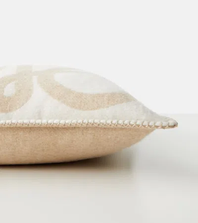 Loewe Anagram Wool And Cashmere Jacquard Cushion In Multi