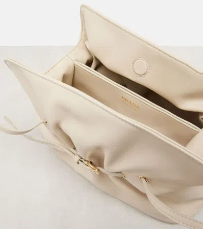 Prada Dada Small Leather Shoulder Bag In Neutral