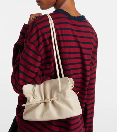 Prada Dada Small Leather Shoulder Bag In Neutral