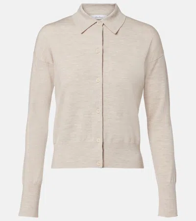 Max Mara Medeola Wool-blend Cardigan In Neutral
