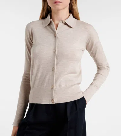 Max Mara Medeola Wool-blend Cardigan In Neutral