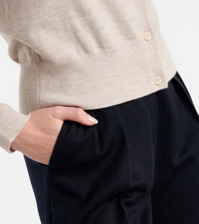 Max Mara Medeola Wool-blend Cardigan In Neutral