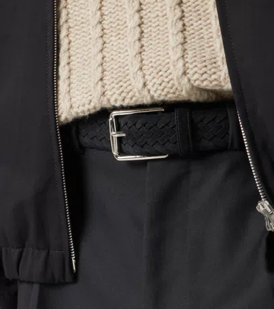 Tod's Braided Suede Belt In Black