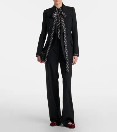 Gucci Strass-embellished Velvet Ballet Flats In Red