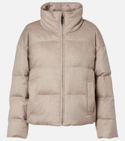 Max Mara The Cube Destino Cashmere Down Jacket In Neutral