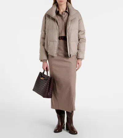 Max Mara The Cube Destino Cashmere Down Jacket In Neutral