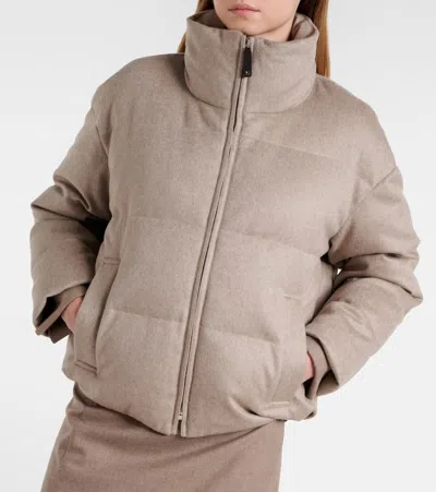Max Mara The Cube Destino Cashmere Down Jacket In Neutral