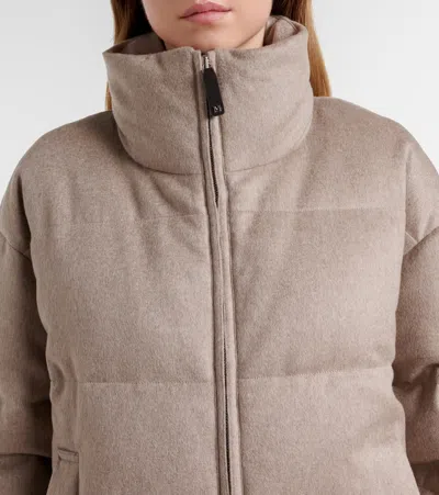 Max Mara The Cube Destino Cashmere Down Jacket In Neutral