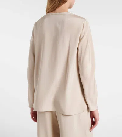 Max Mara Mitico Silk-blend Blouse In Neutral