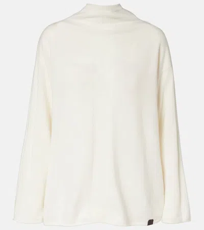 Max Mara Mantide Cashmere Turtleneck Sweater In White