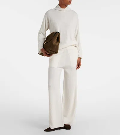 Max Mara Mantide Cashmere Turtleneck Sweater In White