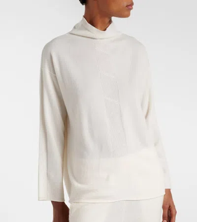 Max Mara Mantide Cashmere Turtleneck Sweater In White
