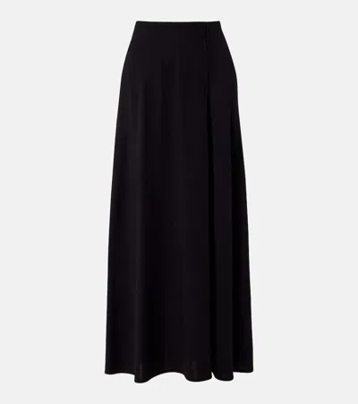 Max Mara Stilla Wool Interlock Long Skirt Skirts Black In Black